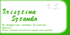 krisztina sztanko business card